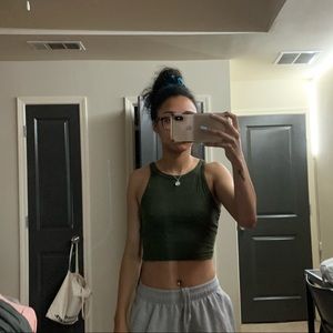 green crop tank top, racer back